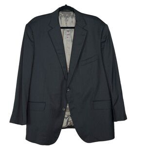 J Hilburn Blazer Jacket Mens US 50R Charcoal Gray Wool Classic Fit Surgeons Cuff